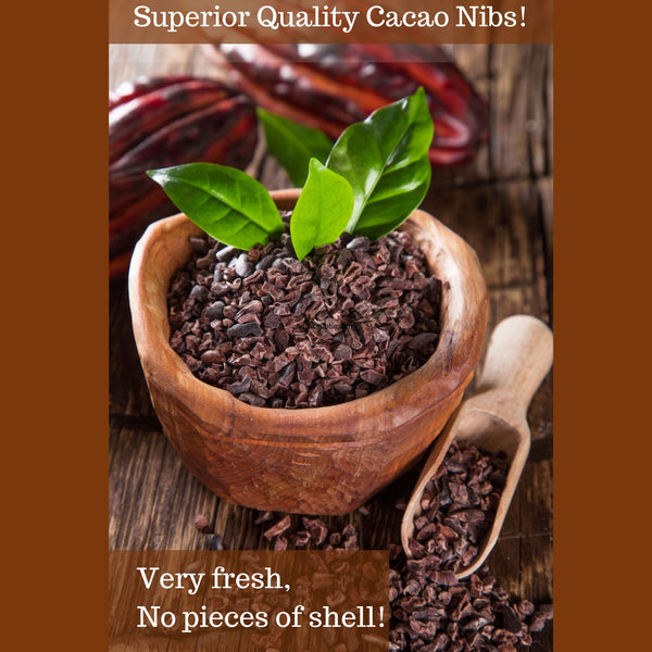 Cacao Nibs, Raw, Organic from the Best Cocoa Beans, 100% USDA Certified by Pure Natural Miracles